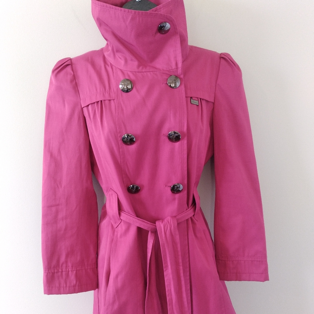 Awesome Pink Short Trench Coat by GUESS!
